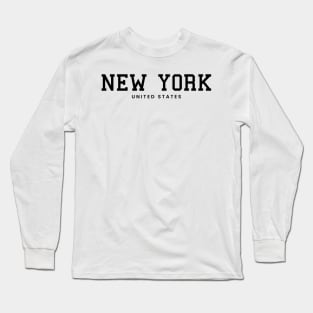 New York United States Vintage Minimalist New York State Name Sport Design Tees Long Sleeve T-Shirt